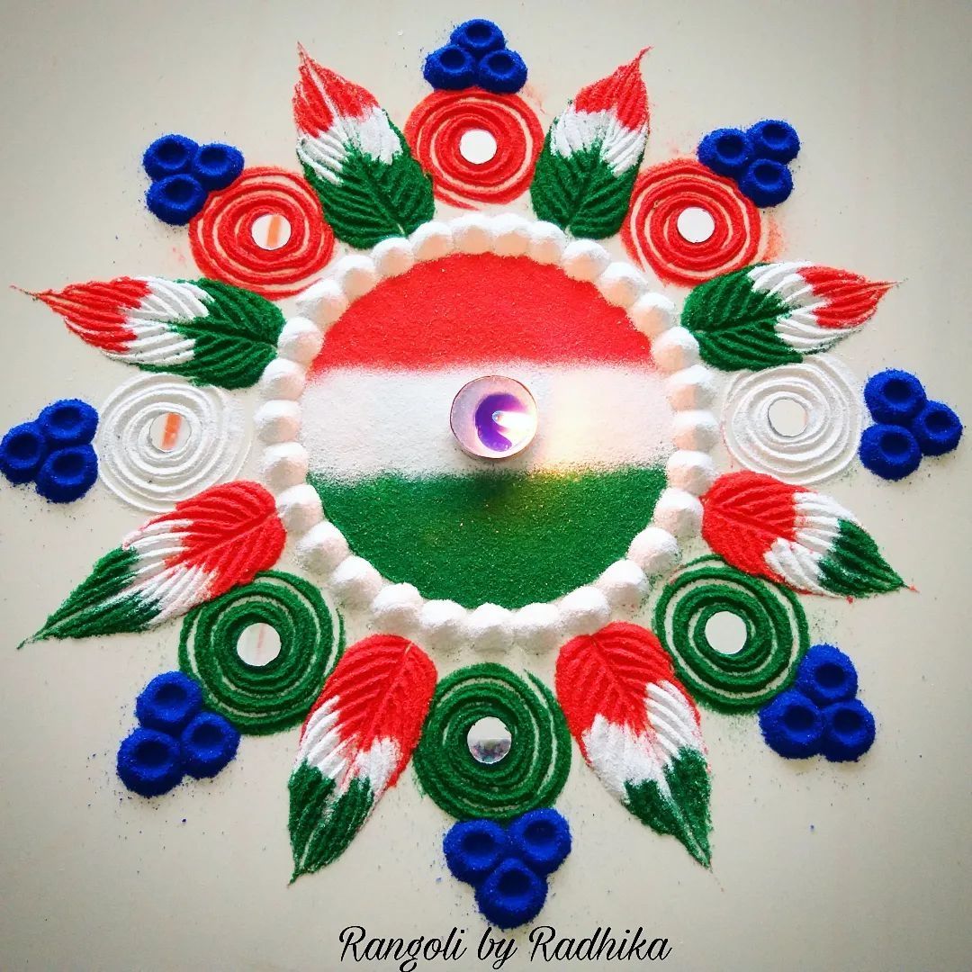 independence day rangoli design by radhika rangoli