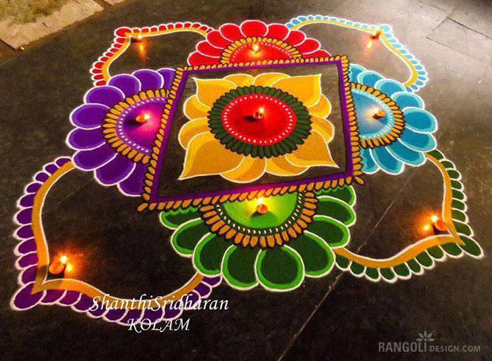 5 diwali rangoli design by shanthi sridharan
