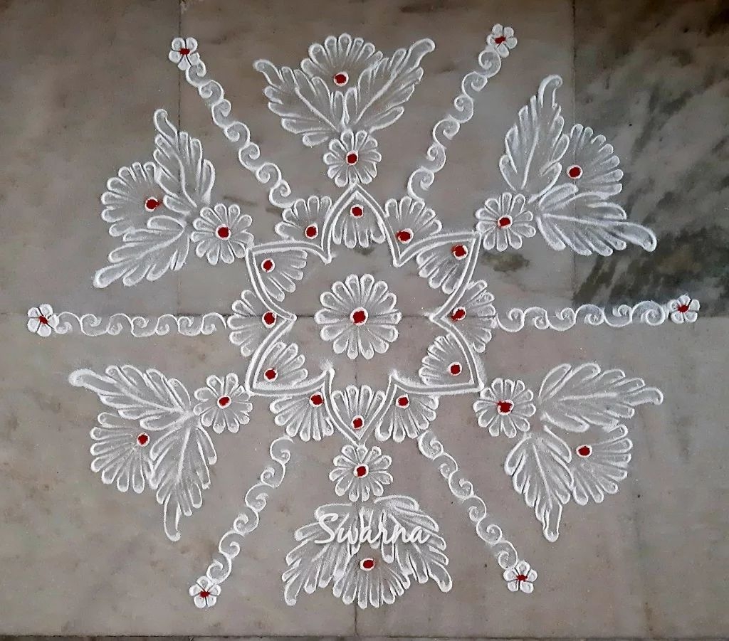 freehand rangoli design by swarnavasi